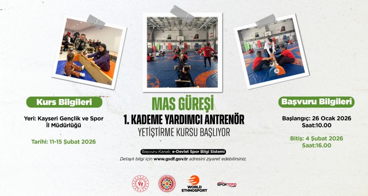MAS GÜREŞİ 1. KADEME YARDIMCI ANTRENÖR YETİŞTİRME KURSU