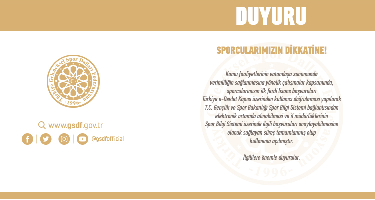 Sporcularımızın ilk ferdi lisans başvuruları Türkiye e-Devlet üzerinden...