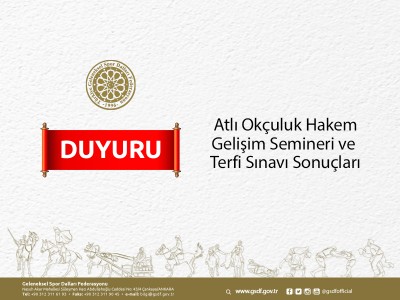 24-25 Nisan 2021 Online Atlı Okçuluk Hakem Gelişim Semineri ve Terfi Sınavı Sonuçları