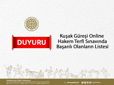 Kuşak Güreşi Online  Hakem Terfi Sınavında Başarılı Olanların Listesi