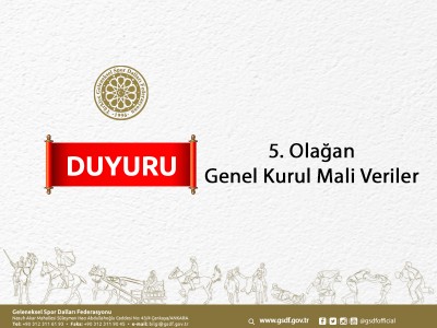 5. Olağan Genel Kurul Mali Veriler