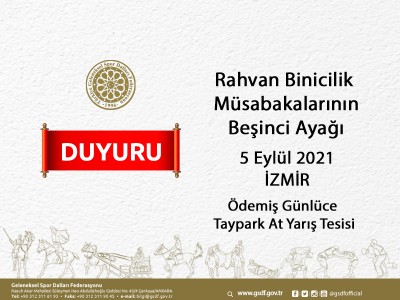 Rahvan Binicilik Müsabakalarının Beşinci Ayağı 5 Eylül 2021 İzmir