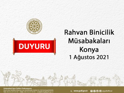 Rahvan Binicilik Müsabaka Başvurusu -Konya 1 Ağustos 2021
