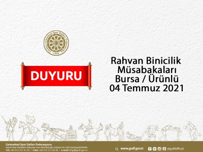 Rahvan Binicilik Müsabaka Başvurusu - Bursa-Ürünlü 04 Temmuz 2021